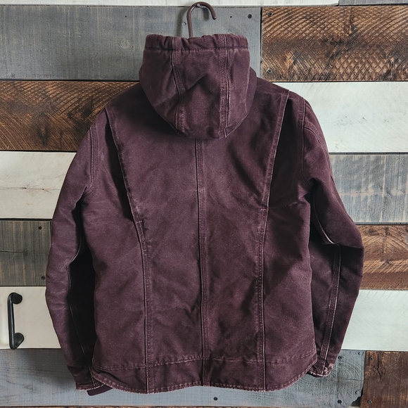 Carhartt Y2K Purple Brown Heavy Hooded Chore Utility Coat RN 14806 Size Small - Picture 2 of 14